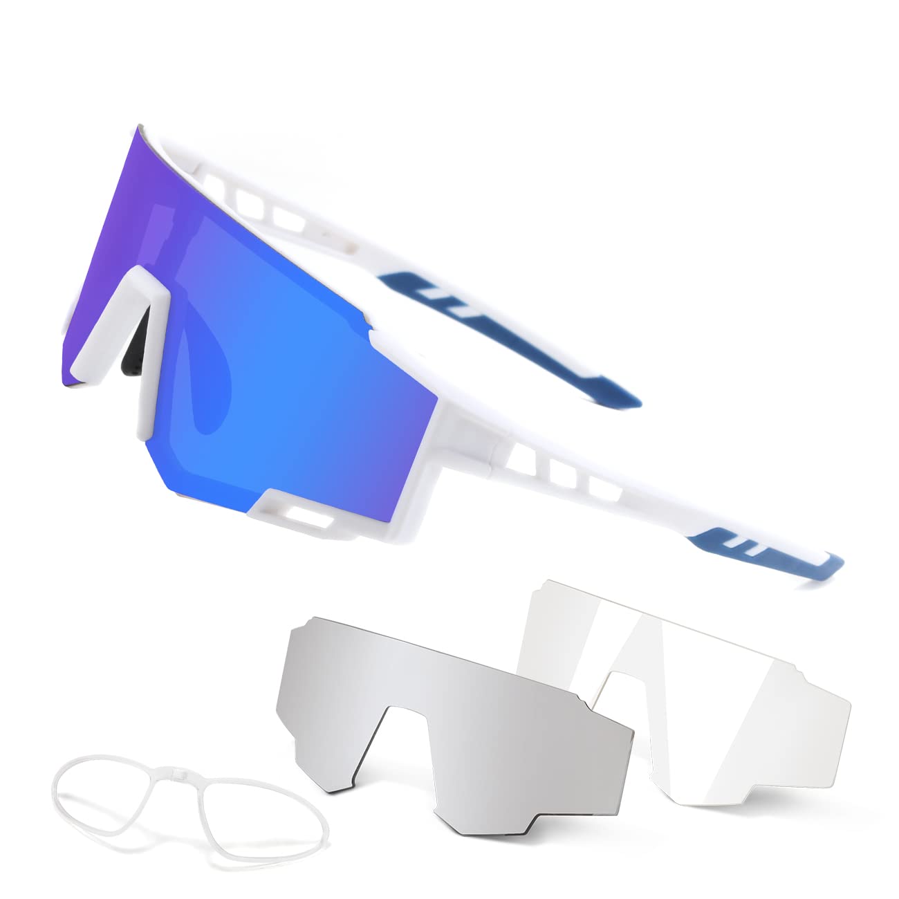 UV400 Protective Riding Goggles - Men's Sports Sunglasses for Biking & Outdoor Activities with 2 Interchangeable Lenses - Perfect for Cycling, Motorcycling & Extreme Sports