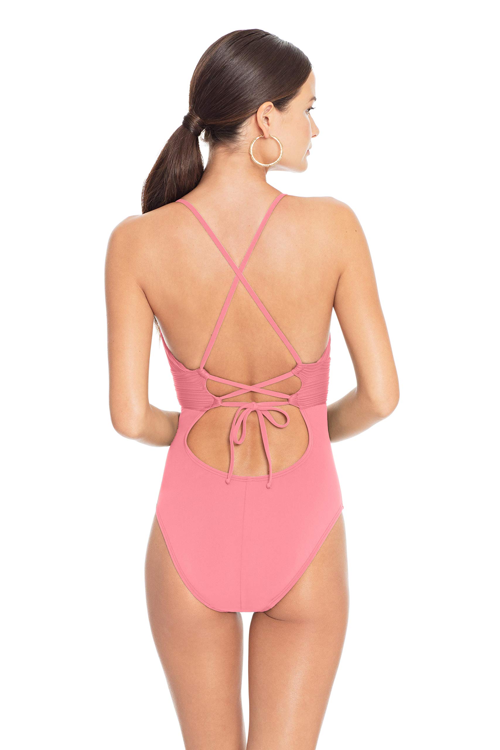 Robin Piccone Women's Lily V Neck One Piece Swimsuit - Stylish & Comfortable Bathing Suit for Beach, Pool & Vacation | Flattering Fit for Summer Swimwear