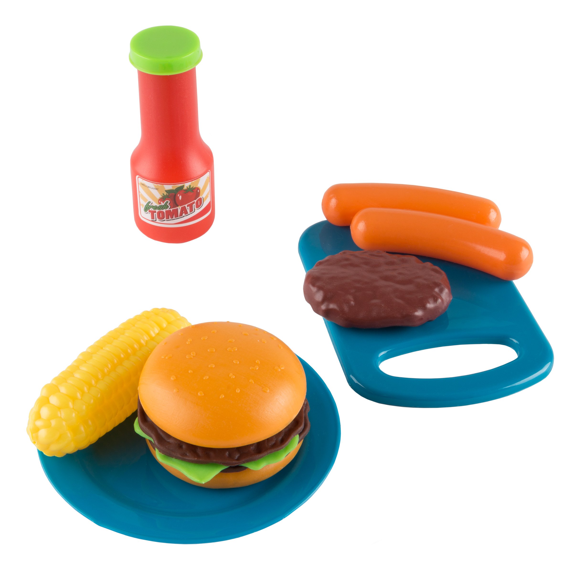 Hey! Play! Interactive BBQ Grill Toy Set with Lights, Sounds & Wheels - Realistic Play Kitchen Accessories & Toy Food for Kids - Perfect for Pretend Play, Outdoor Picnics & Birthday Gifts