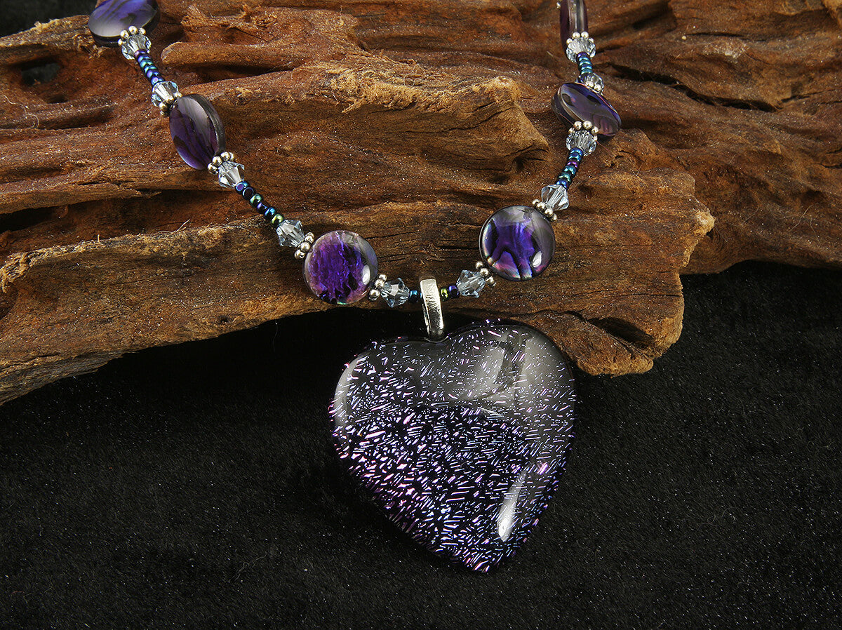 Elegant Purple Heart Beaded Necklace for Women - Perfect Gift for Valentine's Day, Anniversary & Special Occasions