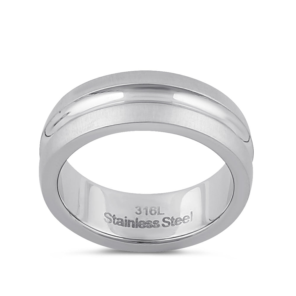 7mm Brushed Polish Stainless Steel Men's Wedding Band Ring - Durable & Comfortable for Everyday Wear, Anniversary, Engagement, and Special Occasions