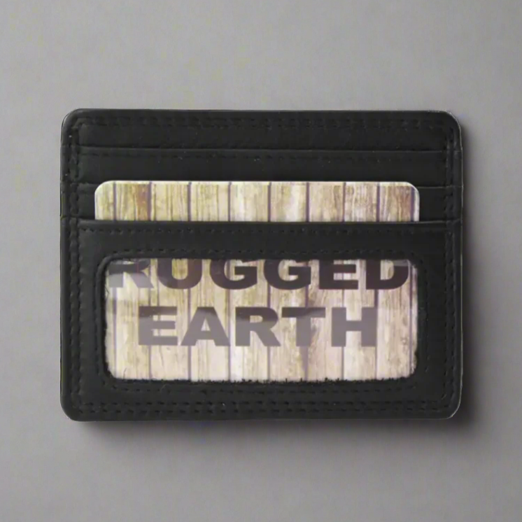 Rugged Earth Men's RFID Blocking Leather Credit Card Wallet - Slim Minimalist Bifold for Everyday Carry & Travel