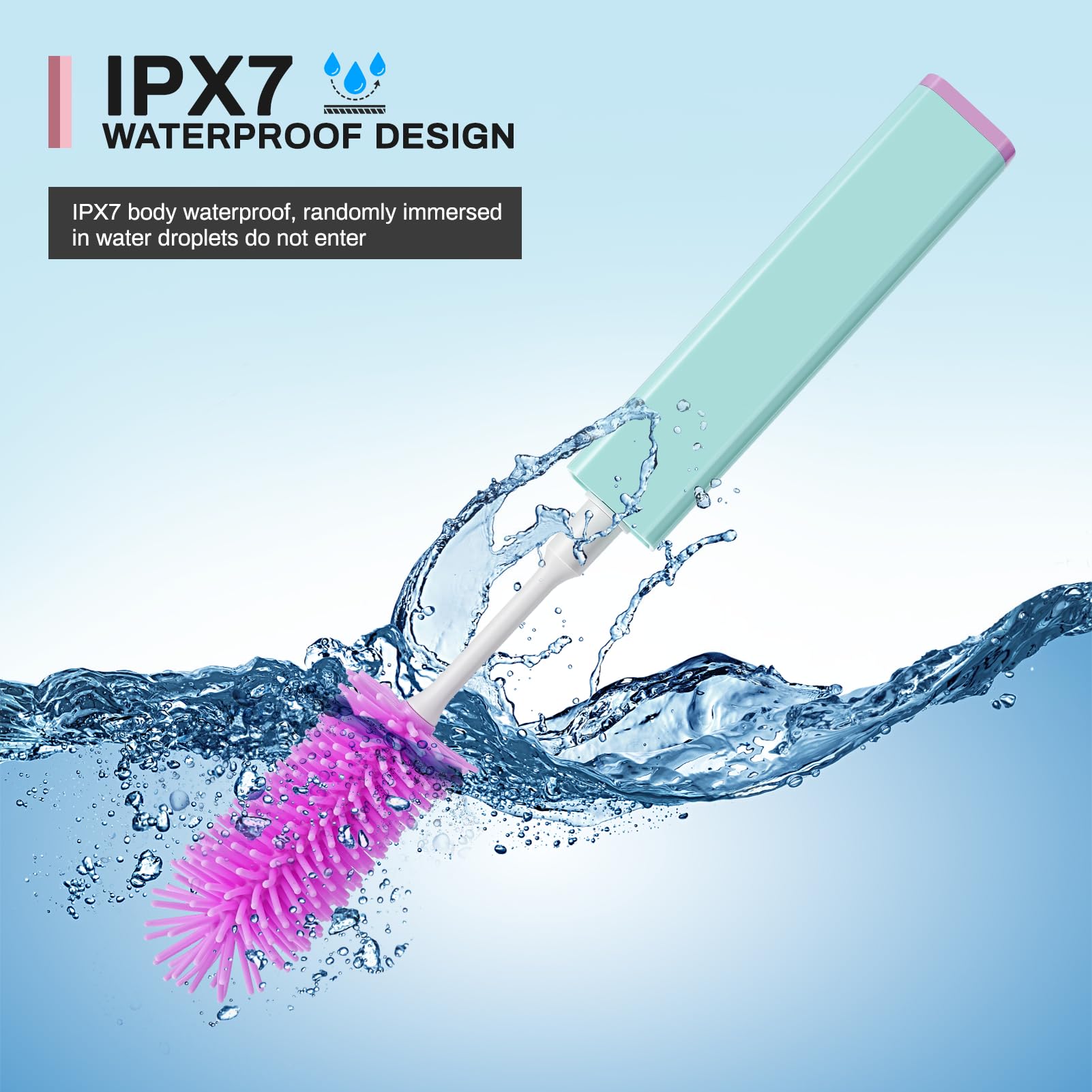 Electric Bottle Brush Set - 360° Automatic Cleaning, IPX7 Waterproof, 2-Speed Silicone Brush for Baby Bottles, Nipples & Straws | Perfect for New Moms & Travel Use