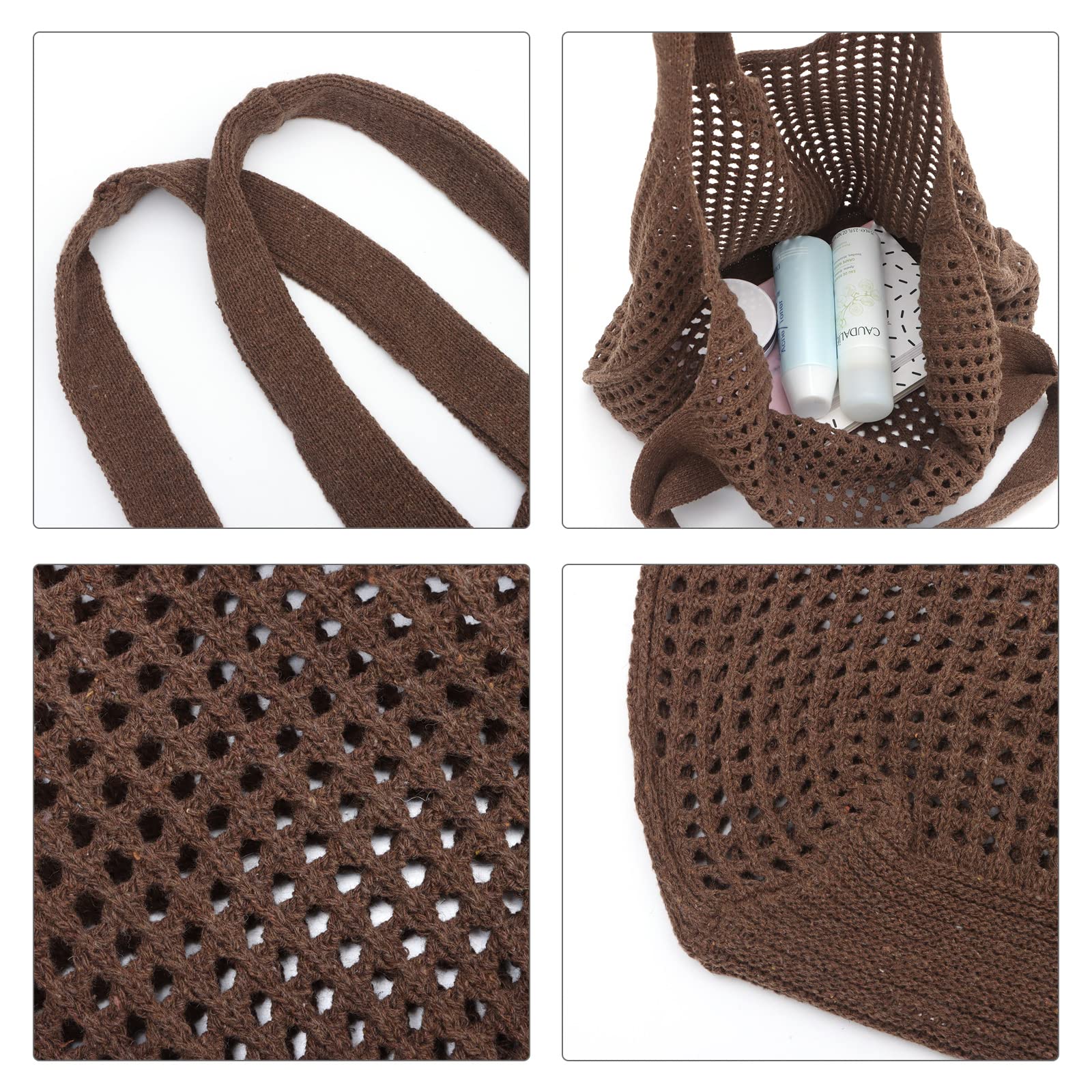 Ovida Women's Large Crochet Beach Tote Bag - Summer Mesh Shoulder Bag for Women, Cute Aesthetic Handbag for Beach, Pool, Vacation & Travel Accessories