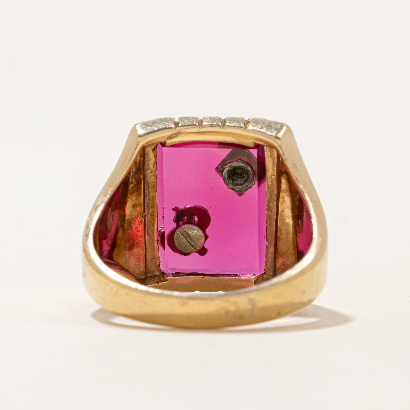 Synthetic Ruby & Diamond 'S' Initial Ring - 10.00ct Ruby & 0.05ct Diamond - Size 11.25 - Elegant Personalized Jewelry for Women - Perfect Gift for Birthday, Anniversary & Valentine's Day