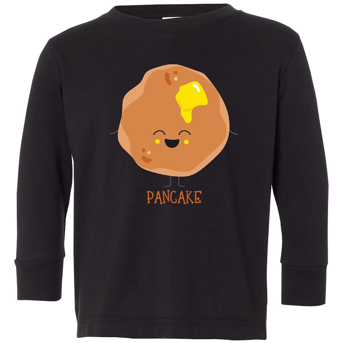 Cute Kawaii Pancake Toddler Long Sleeve T-Shirt for Boys & Girls - Soft Cotton Kids Graphic Tee for Playdates, Birthday Parties & Everyday Wear