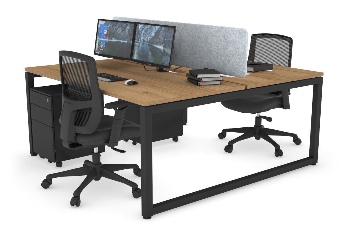 Quadro Loop Legs 2 Person Office Workstation - 1600L x 800W with Cable Management - Modern Shared Desk for Collaborative Workspaces & Home Offices
