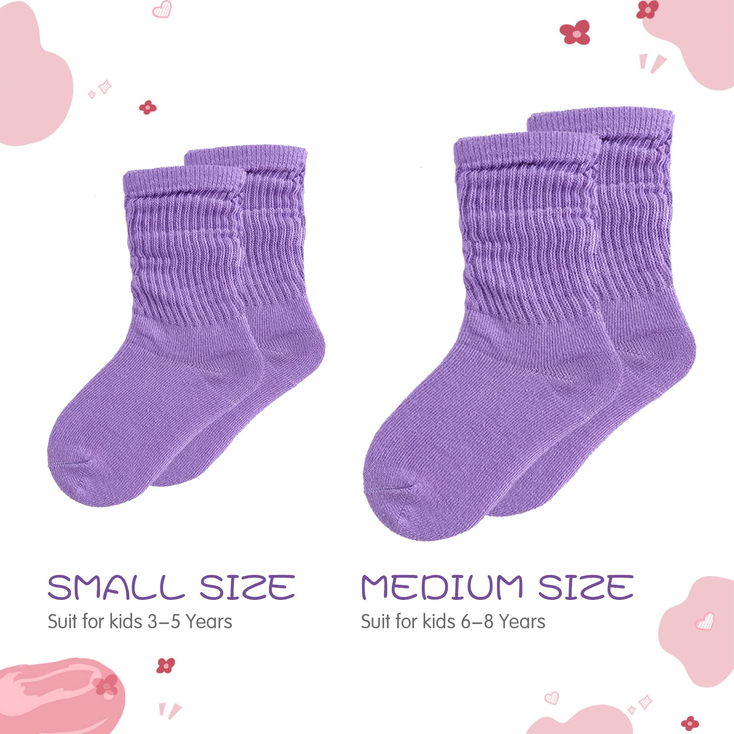 DOOVID Toddler Knee High Socks - Soft Cotton Crew Socks for Boys & Girls - Non-Slip Slouch Socks for Kids (2-5 Years) - Perfect for Playtime, School & Cold Weather