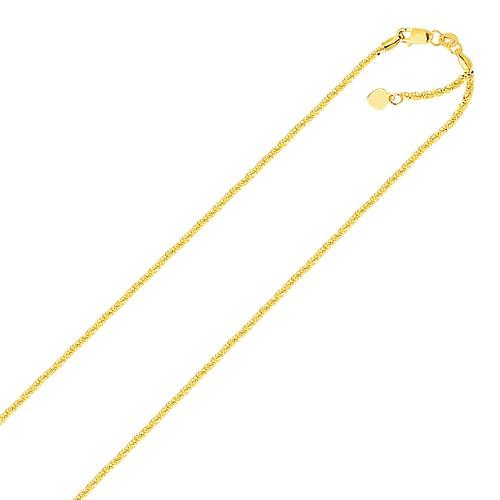10K Yellow Gold Adjustable Sparkle Chain Necklace - 1.5mm Thin, 22 Inch Length - Perfect for Layering, Gift Giving & Everyday Elegance