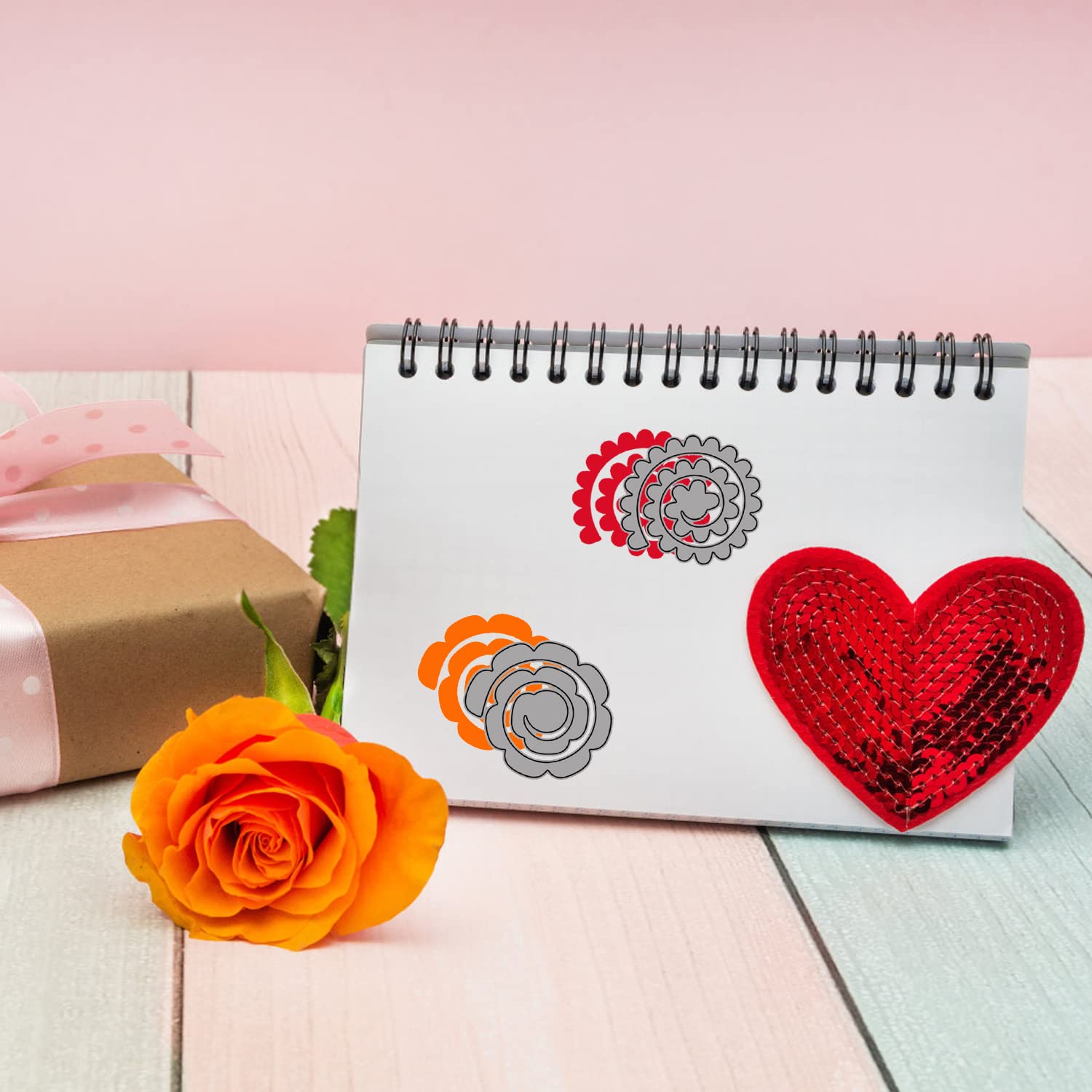 4 Piece Floral Pattern Cutting Dies Set - 3D Petal & Leaf Shape Dies for Scrapbooking, Card Making, Photo Albums, DIY Embossing Decoration - Perfect for Wedding Invitations, Greeting Cards & Paper Crafts