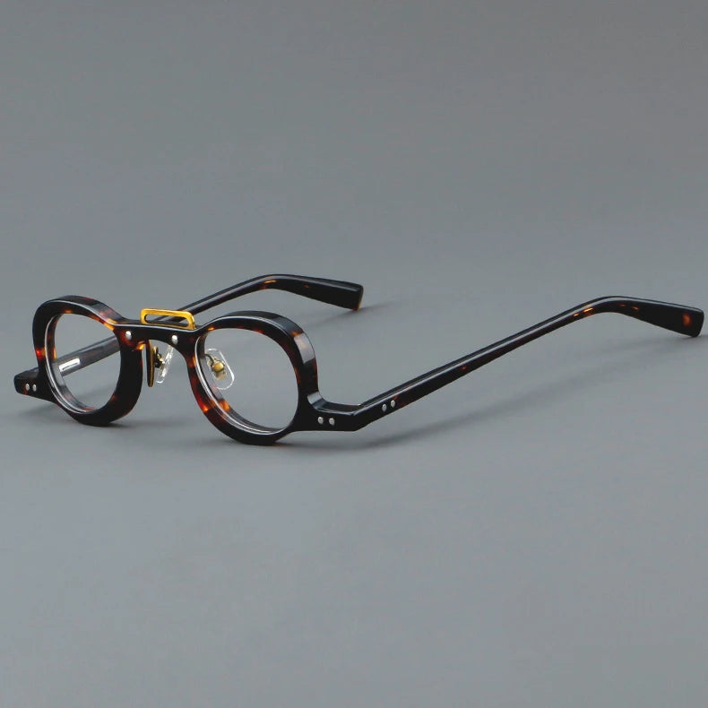 CCspace Women's Full Rim Small Round Double Bridge Acetate Eyeglasses Frame 57191 - Stylish Retro Glasses for Work, Reading & Everyday Fashion Accessory