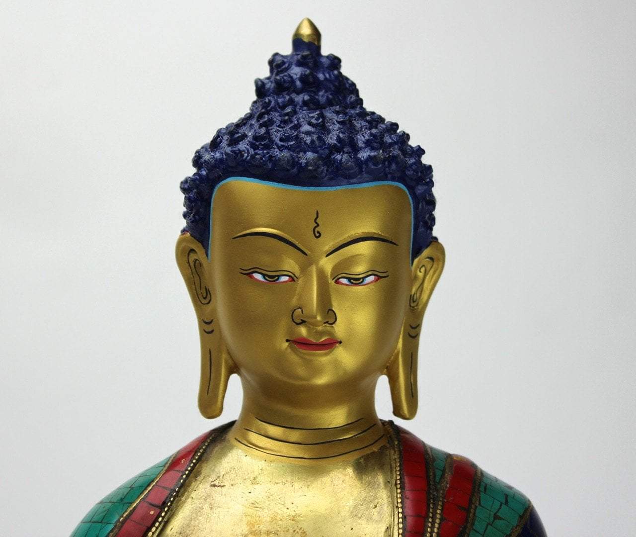14 Inch Master Quality Mosaic Shakyamuni Buddha Statue - Handcrafted Buddhist Decor for Home Altar, Meditation Room & Spiritual Gifts