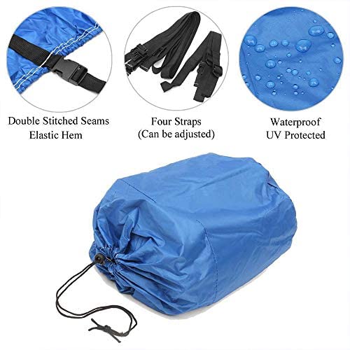 Heavy Duty 20-22ft Boat Cover - 210D Waterproof & UV Protected Trailerable Yacht Cover for Speedboat, Fish-Ski & V-Hull Boats - Perfect for Storage, Travel & Outdoor Protection