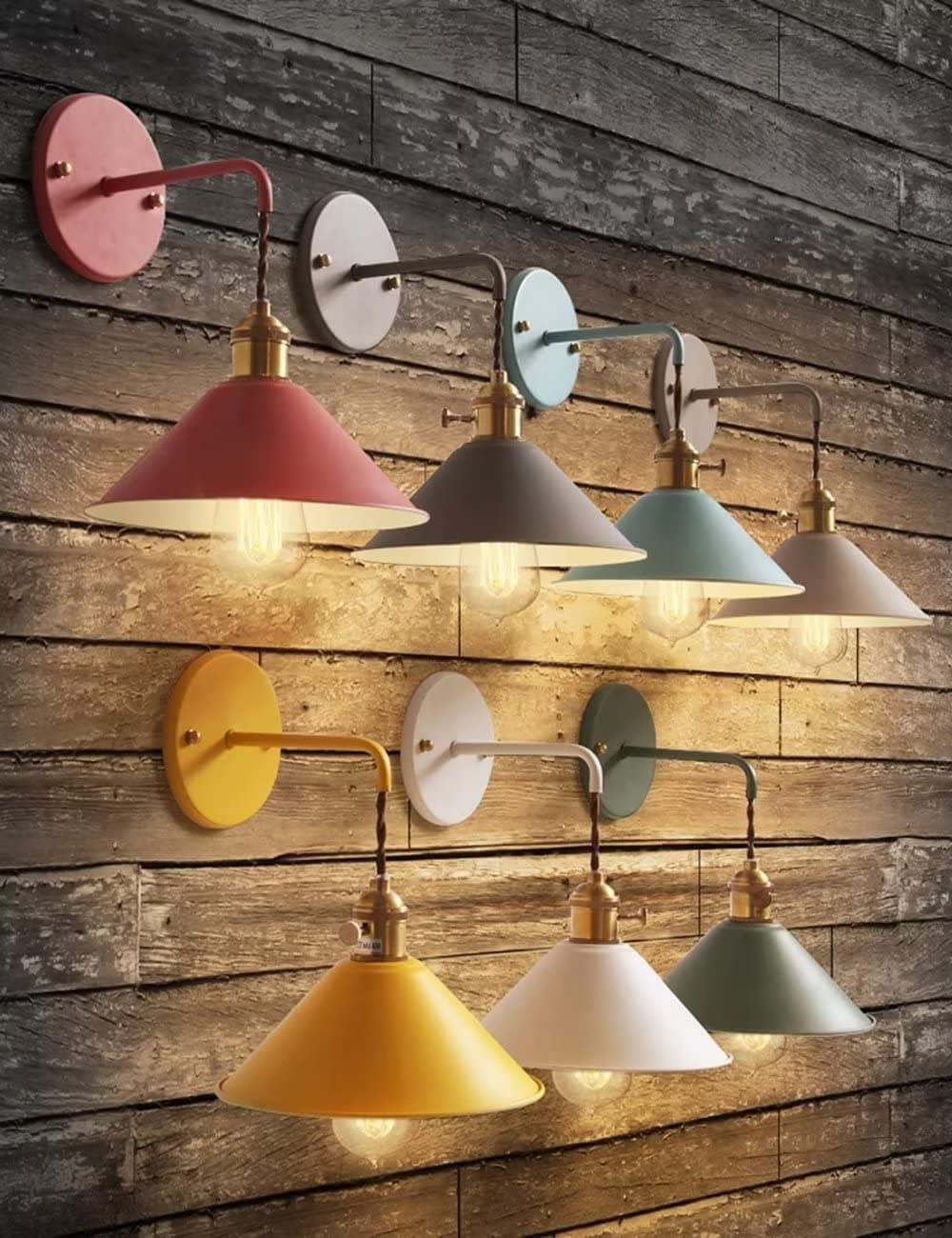 White Plug-in Wall Sconces Set of 2 - Modern Bedroom Wall Lights with E26 Edison Brass Lamp Holder & Frosted Glass Shade - Plug-in Cord Included - Perfect for Bedroom, Living Room, or Hallway Lighting