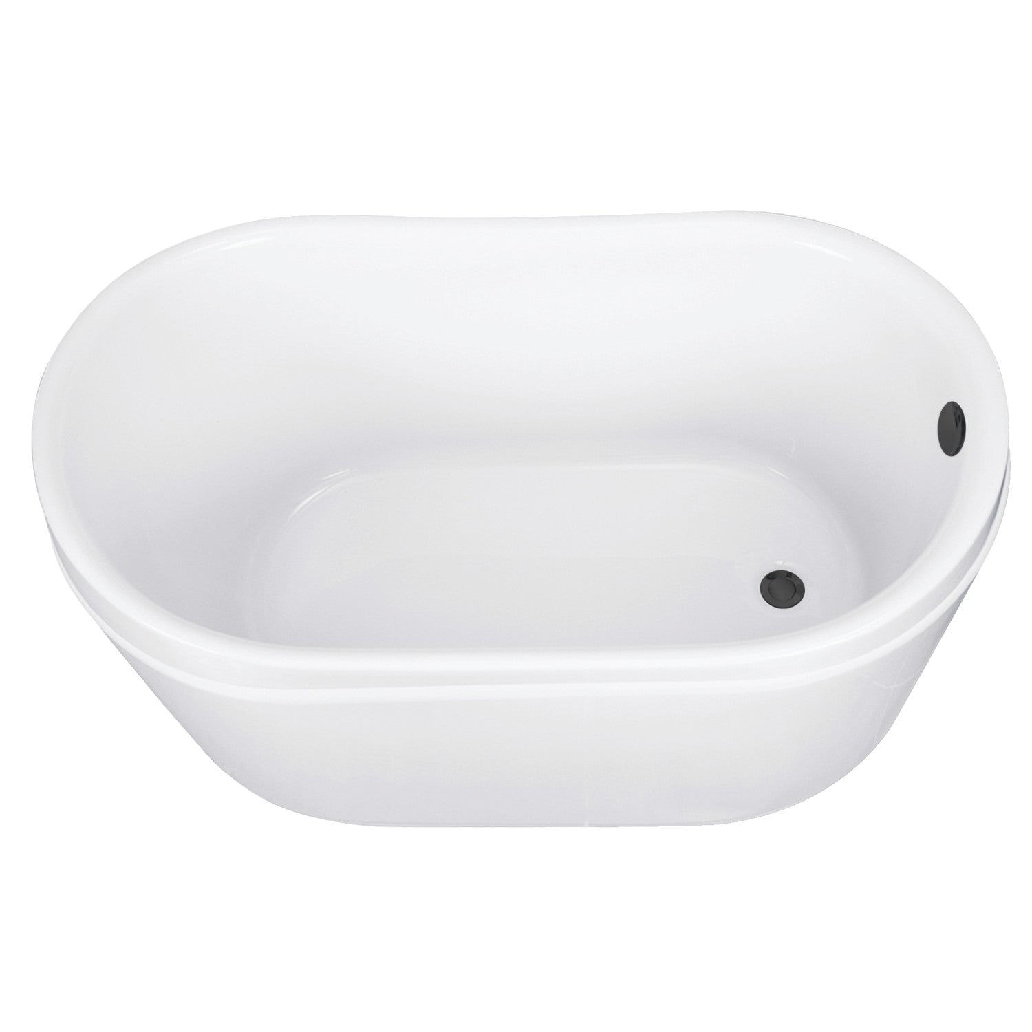 Aqua Eden 52 Inch Acrylic Oval Freestanding Bathtub - Double Slipper Design with Overflow/Drain - Glossy White & Matte Black - Perfect for Luxury Bathrooms & Spa Retreats