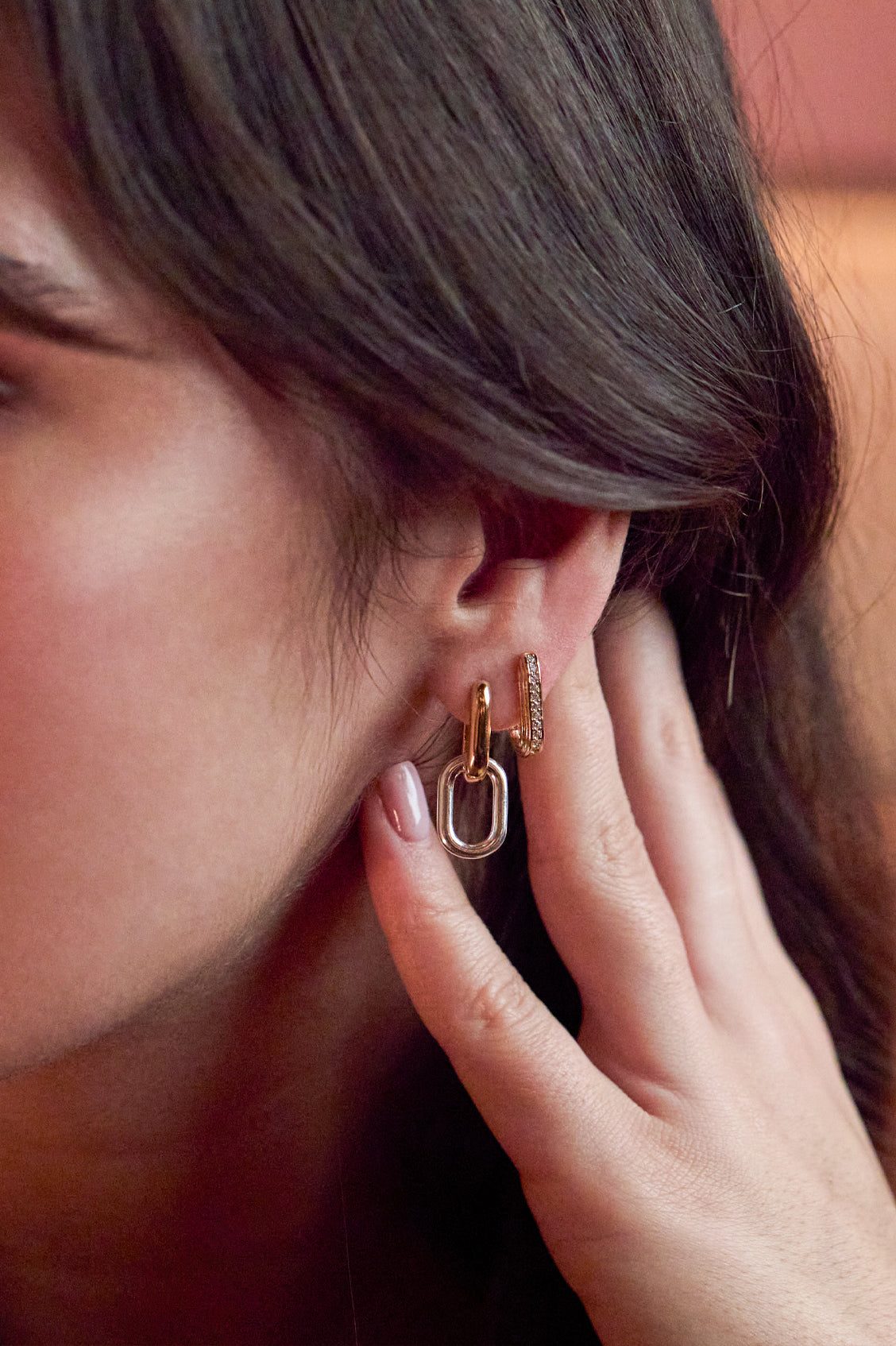 Mixed Link Hoops - Stylish Gold & Silver Chain Hoop Earrings for Women | Trendy Layered Dangle Earrings for Everyday Wear & Party Outfits