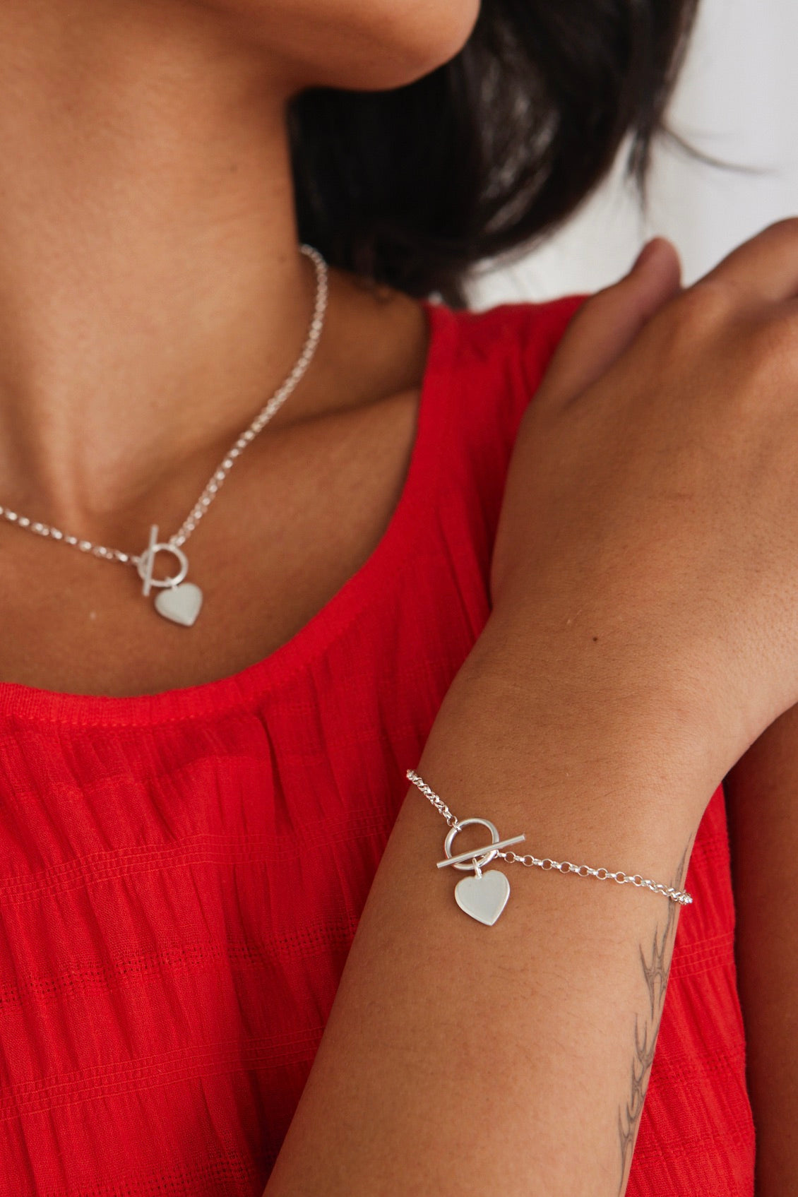 Sterling Silver Heart Charm Bracelet for Women - Elegant Gift for Valentine's Day, Anniversary & Everyday Wear