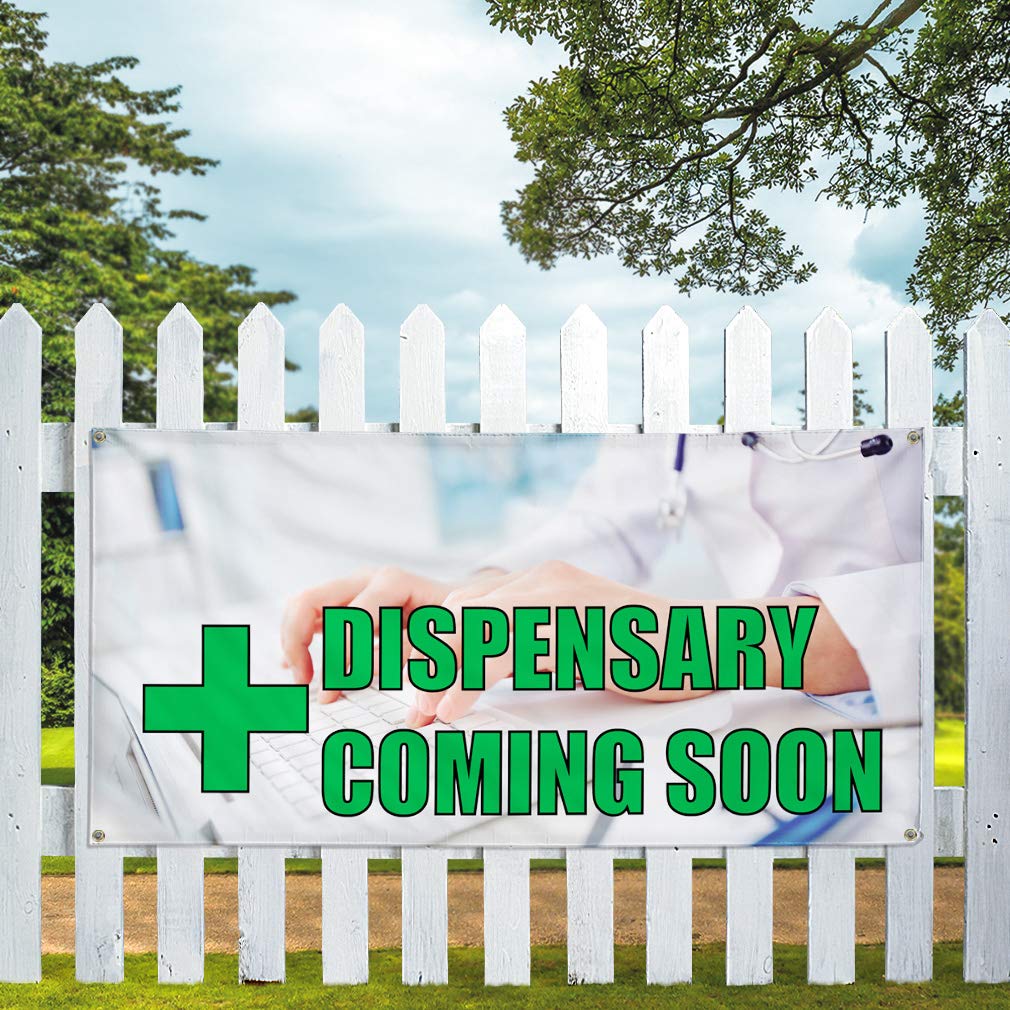 Custom Vinyl Banner - Weatherproof & Durable 48x96 Inches with 8 Grommets | Perfect for Dispensary Coming Soon Signs, Business Advertising & Outdoor Yard Signs | Multiple Sizes Available for Retail, Industrial & Event Use