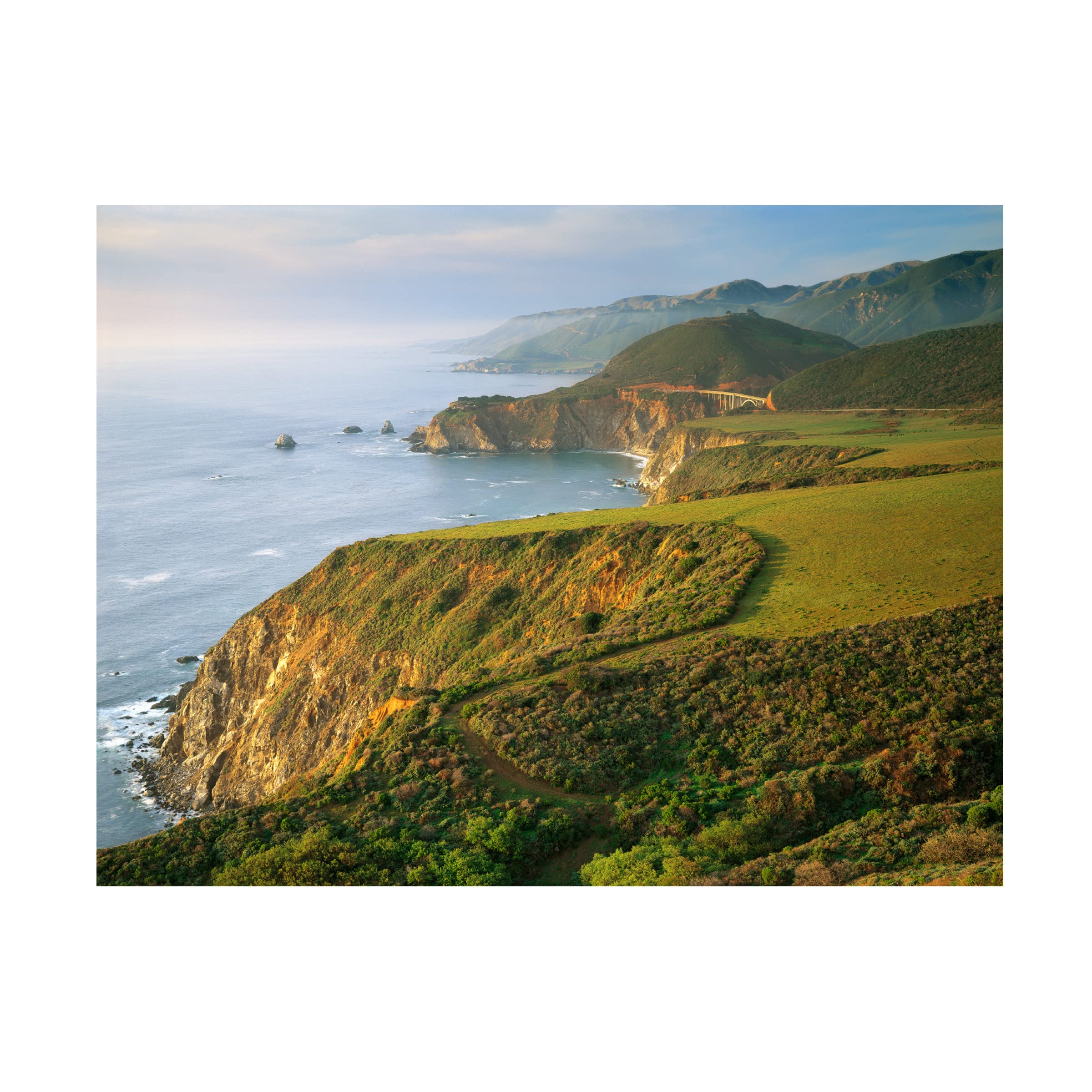 Trademark Fine Art 'Bixby Bridge' Canvas Wall Art by John Gavrilis - Stunning Landscape Painting for Living Room, Office & Home Decor