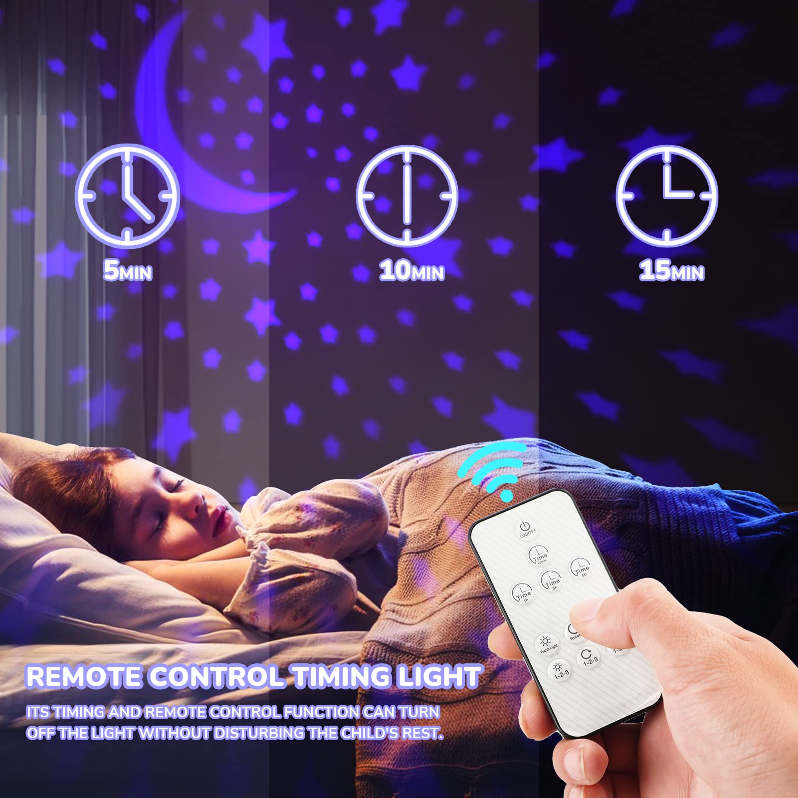 Girl's Night Light Projector with Timer - Starry Ceiling Projector for Kids Ages 2-10, Perfect Birthday & Christmas Gift for Girls - Bedroom Decor, Nursery Night Light, Sleep Aid for Toddlers