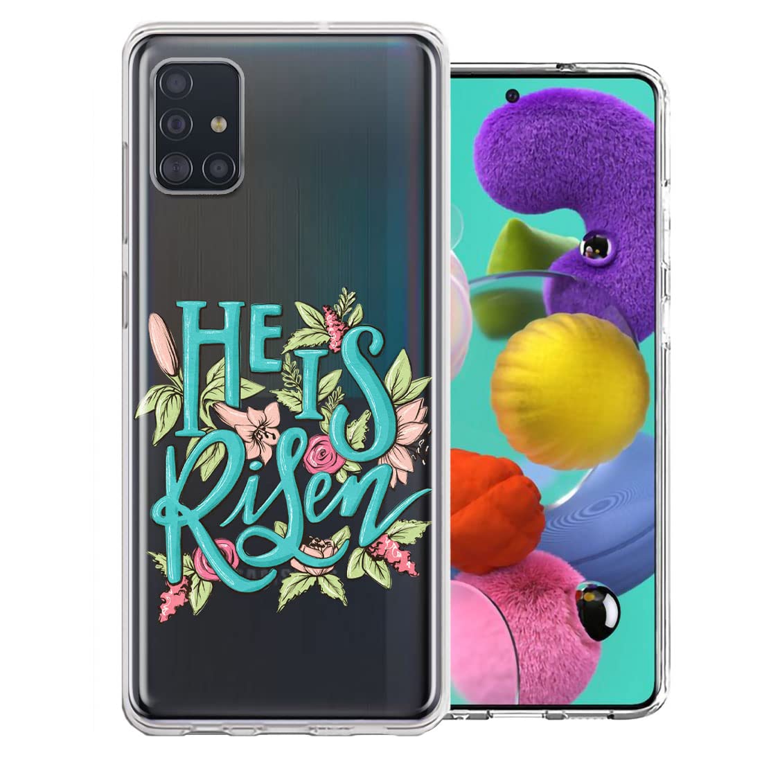 Easter Jesus Christian Flowers Phone Case Cover for Samsung Galaxy A51 - Durable Protective Case with Floral Design, Perfect for Easter Celebrations & Religious Events