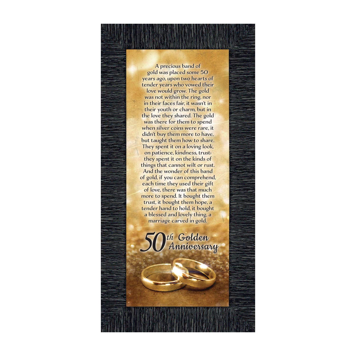 50th Wedding Anniversary Gifts for Parents - Elegant Golden Picture Frame for Couples - Crossroads Home Décor 7318CH - Perfect for Displaying Cherished Memories in Living Room or Bedroom