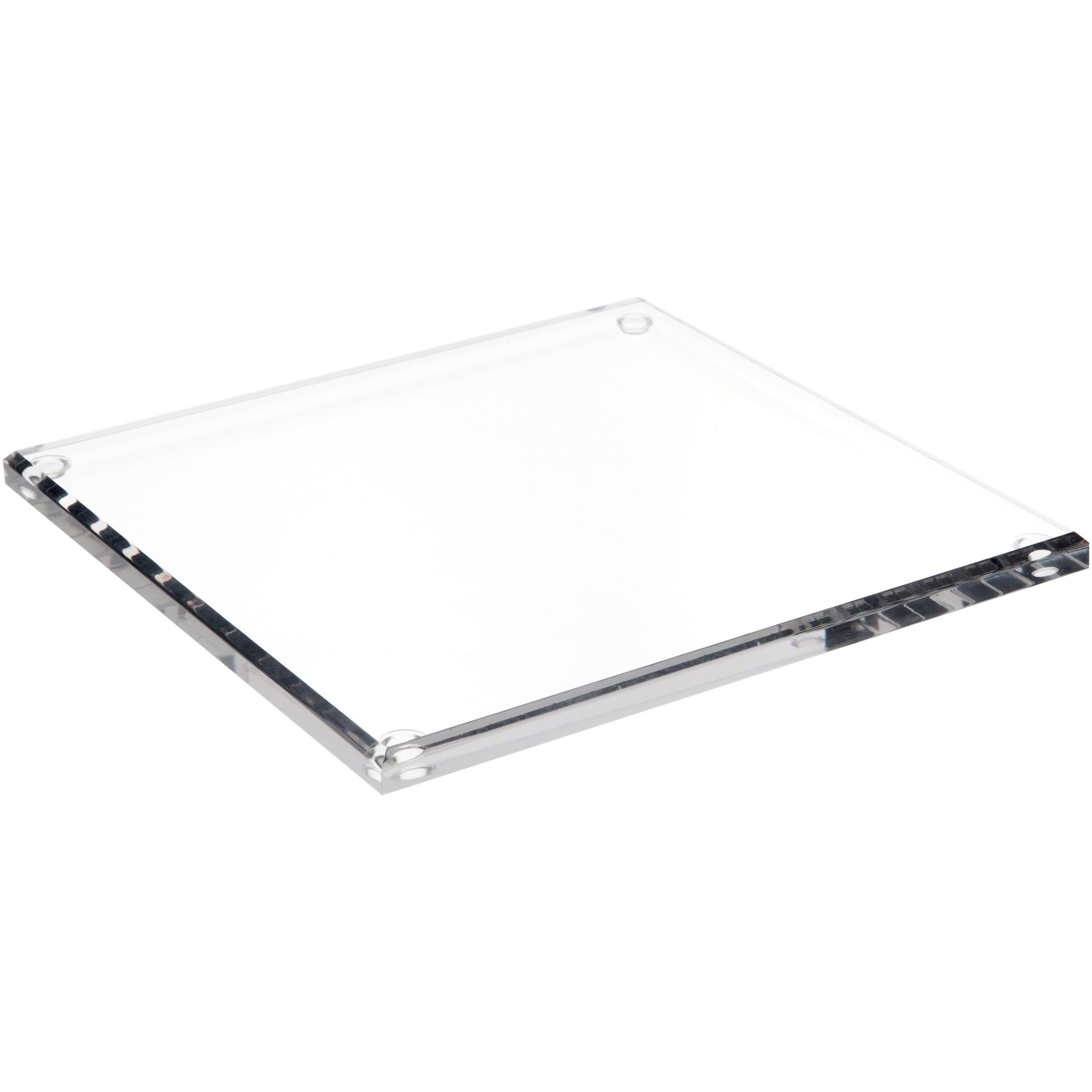 Plymor 9x9 Inch Clear Acrylic Square Beveled Display Stand - Set of 3 for Jewelry, Collectibles & Retail Displays - Durable 0.5
