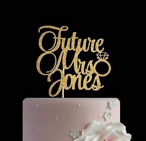 Future Mrs Cake Topper - Elegant Bridal Shower & Engagement Cake Decorations - Perfect for Wedding Cakes, Bachelorette Parties & Anniversary Celebrations