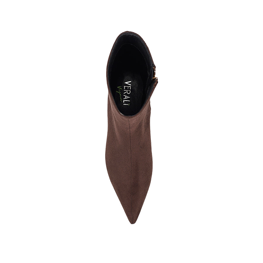 Luca Women's Ankle Boots - Chocolate Brown Micro Suede, Comfortable Low Heel Booties for Fall & Winter, Casual & Office Wear