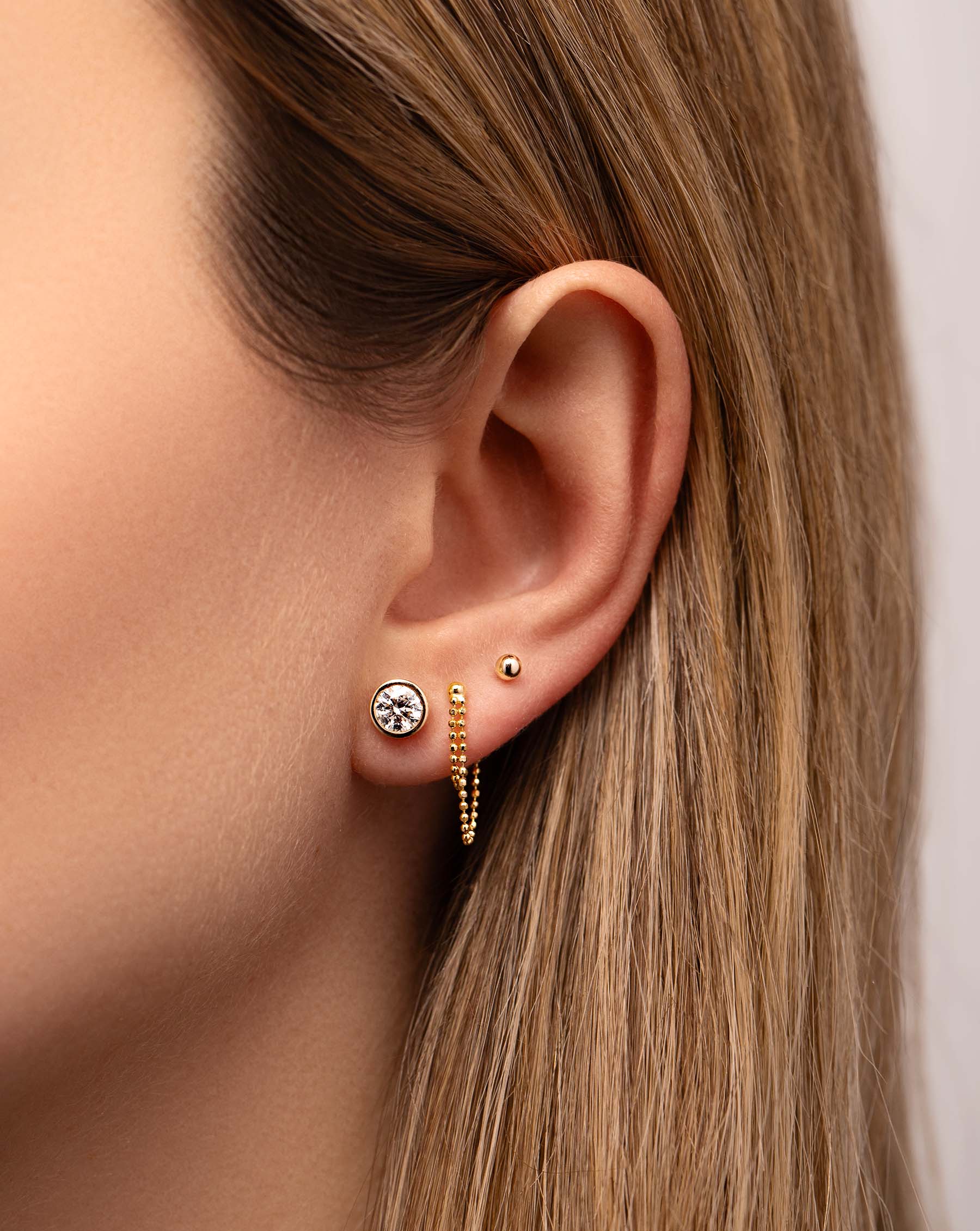Classic Bezel Set Diamond Stud Earrings for Women - Perfect for Weddings, Parties & Everyday Elegance