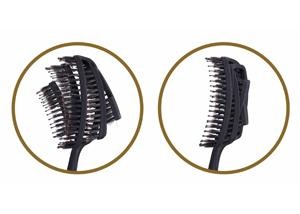 Yoga Flexible Contour Vent Hair Brush with Mixed Bristles - Detangling & Styling Brush for Wet/Dry Hair - Perfect for Yoga, Gym & Travel