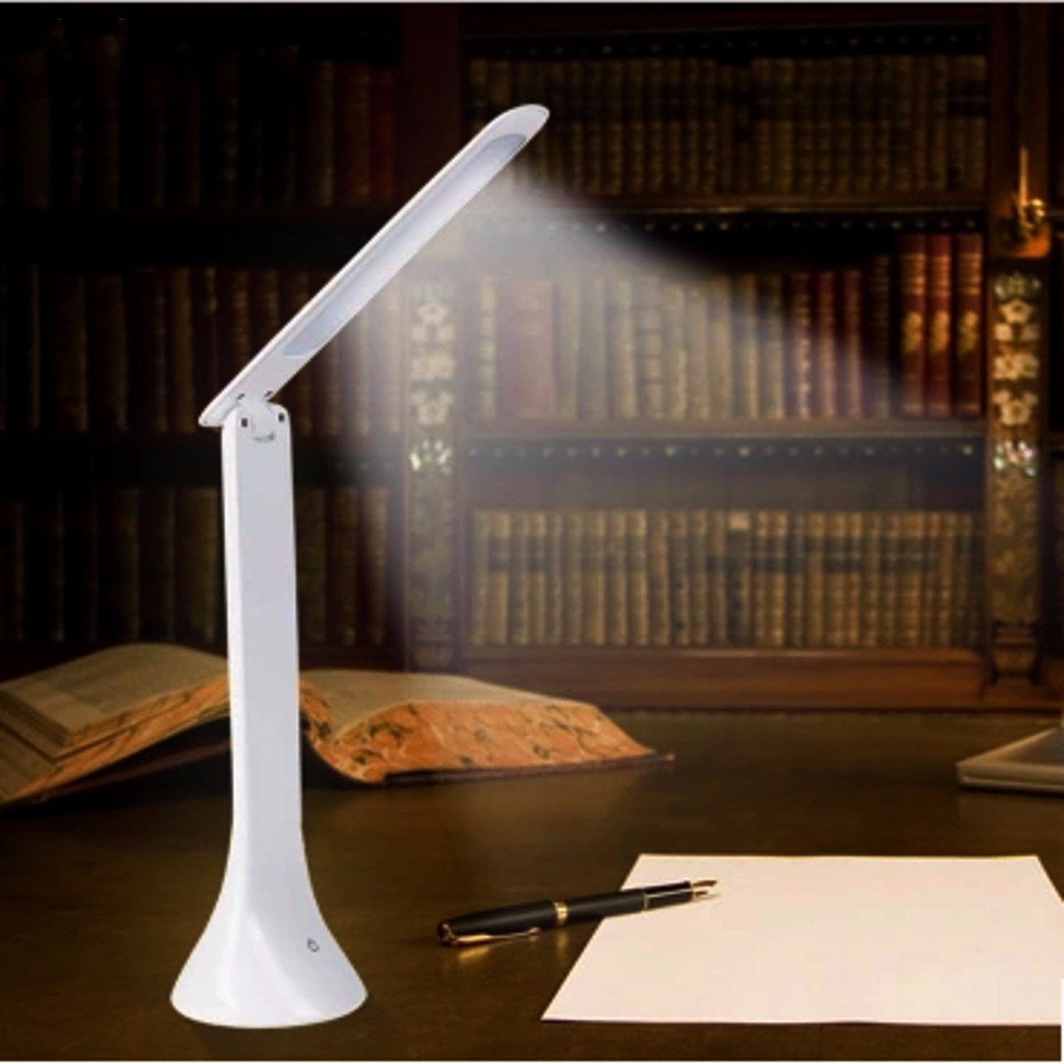 Adjustable USB Rechargeable Touch Sensor LED Desk Lamp with 3 Brightness Levels - Perfect for Reading, Studying, Office Work and Bedside Night Light