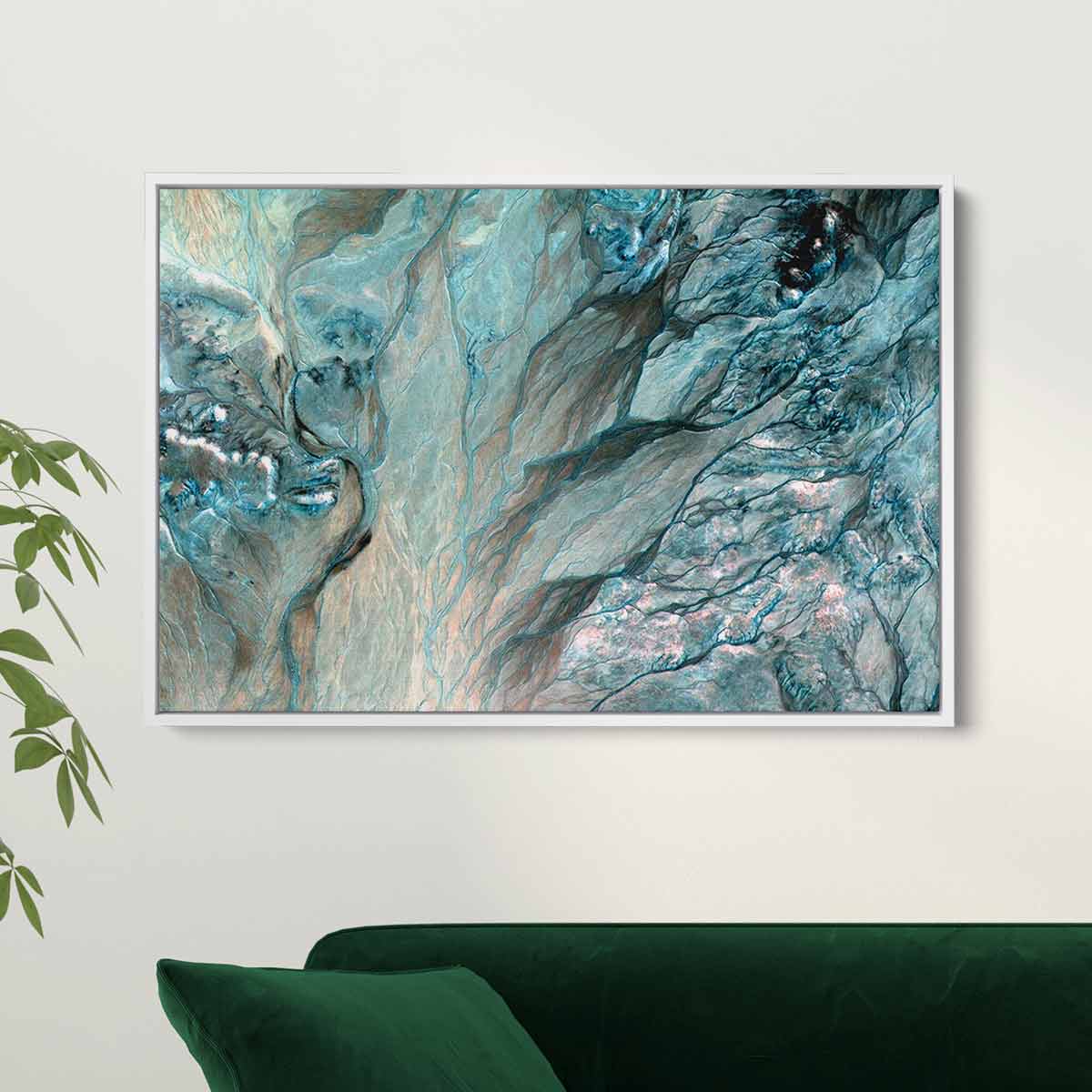 Blue Water Wall Art Canvas Print 3294 - Ocean Wave Painting for Living Room, Bedroom & Office Decor