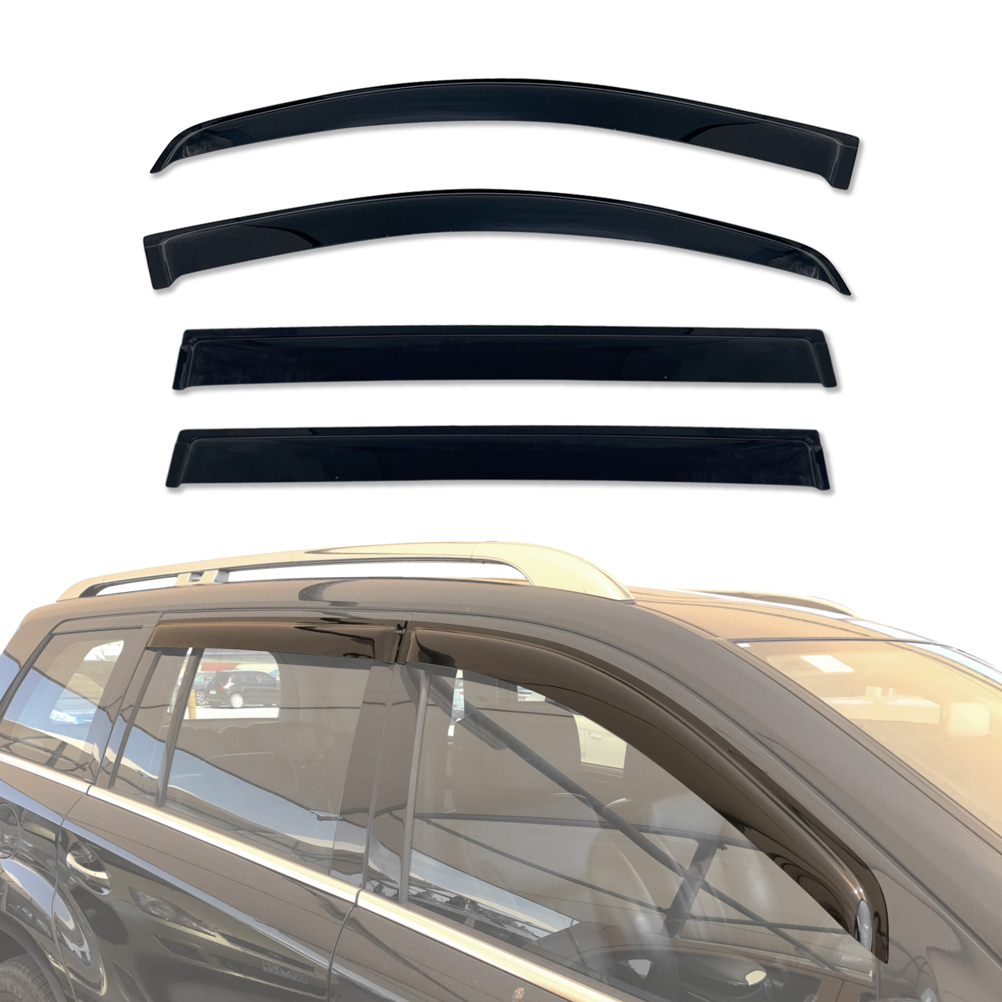 Weather Shields for Mercedes Benz GL Class X164 (2006-2012) - Wind & Rain Protection for SUV Side Windows - Perfect for Road Trips & All-Weather Driving