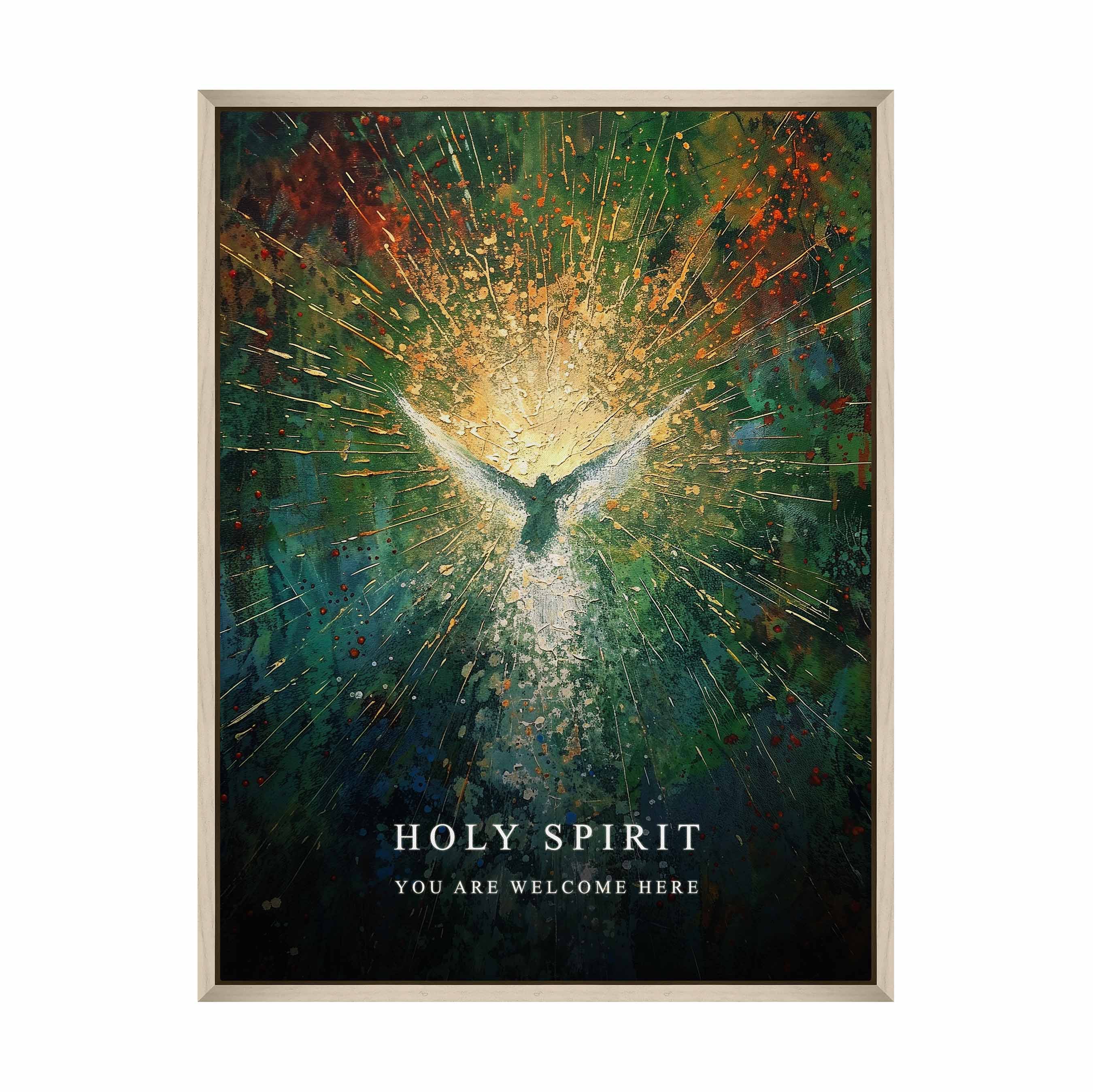 Holy Spirit Gallery Wrapped Canvas - Religious Wall Art Decor for Home, Church & Office - Inspirational Christian Canvas Painting for Living Room, Bedroom & Worship Spaces