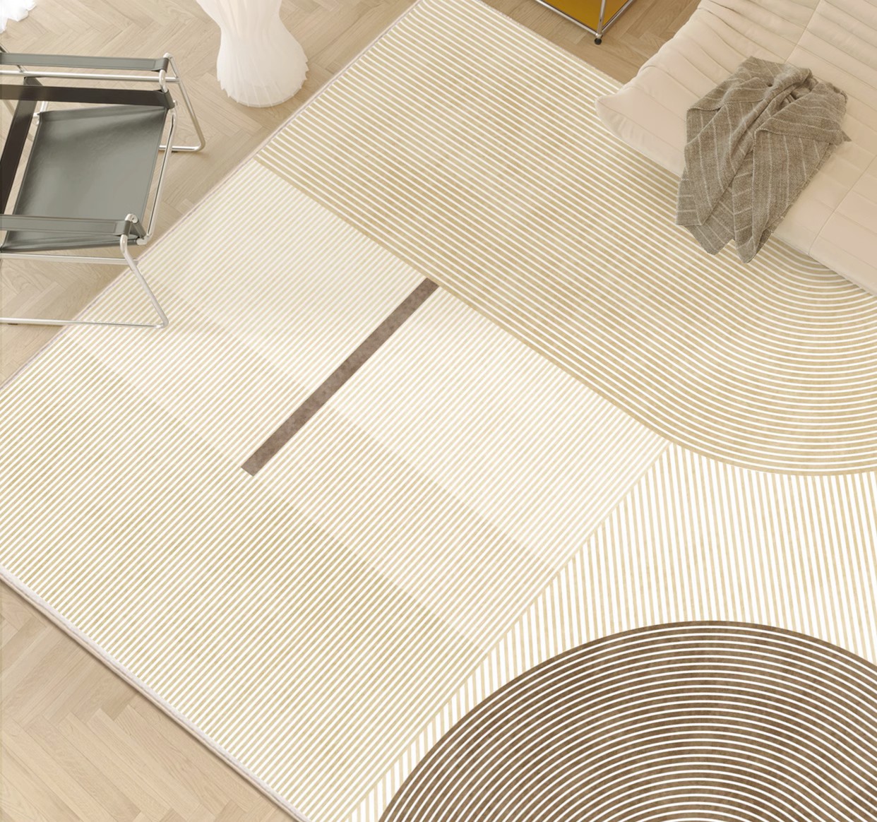 Abstract Contemporary Modern Area Rugs - Thick Plush Living Room & Dining Room Rug - Geometric Pattern Non-Slip Bedside Carpet for Home Decor | Perfect for Boho Chic Interior Design & Cozy Bedroom Floor Covering