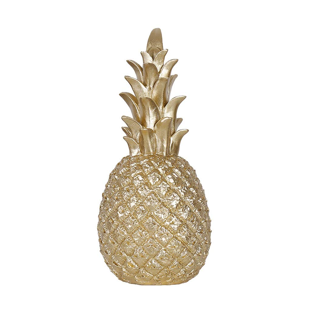 Gold Resin Pineapple Figurine - Elegant Fruit Statue Home Decor for Wedding, Birthday & Tropical Party | Perfect Table Centerpiece, Shelf Display or Gift Idea