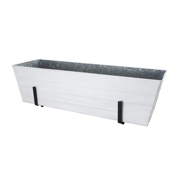 Decorative Flower Box with Sturdy Railing Brackets - Perfect for Balcony, Deck, and Window Garden Decor