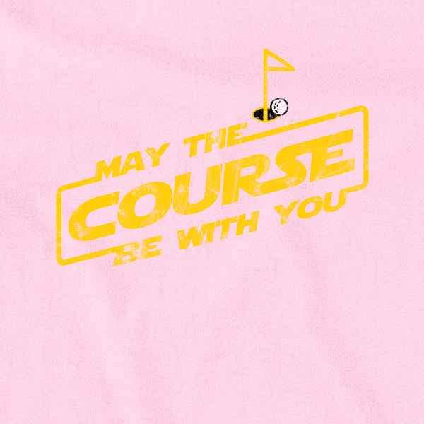 Funny Golf T-Shirt for Kids - May The Course Be With You - Cute Golfing Outfit for Toddler Boys & Girls - Perfect for Golf Lessons, Tournaments & Family Sports Events