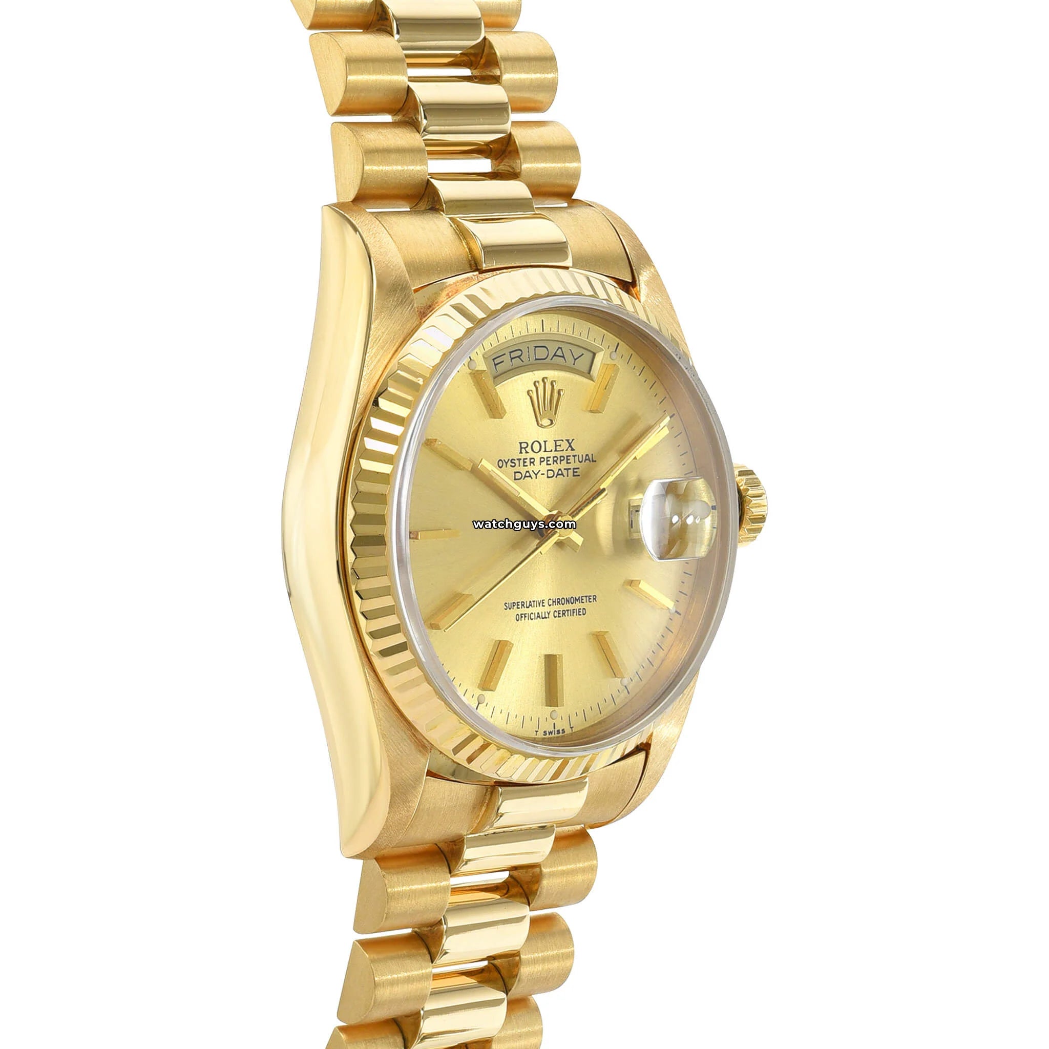 Rolex Day-Date 18038 18K Gold Men's Watch with Champagne Dial - Luxury Dress Watch for Business & Formal Occasions