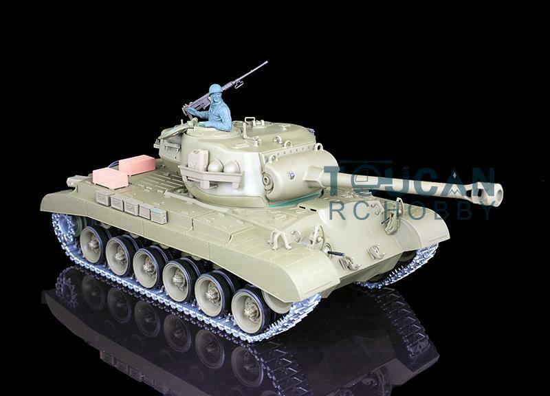 Upgraded Henglong 1/16 M26 Pershing RTR RC Tank - 7.0 Version with Infrared Battle System, Metal Tracks & Smoke Effects | Ready-to-Run Remote Control Military Model for Adults & Collectors | Perfect for Battle Simulation, Outdoor Play & Display
