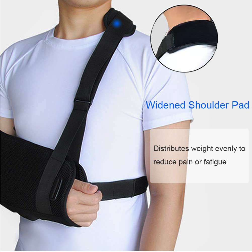 Shoulder Sling with Back Belt - Adjustable Arm Support for Shoulder, Elbow & Wrist Injuries - Lightweight Shoulder Immobilizer for Men & Women (Left/Right Arm, Size S) - Ideal for Post-Surgery Recovery & Rotator Cuff Support