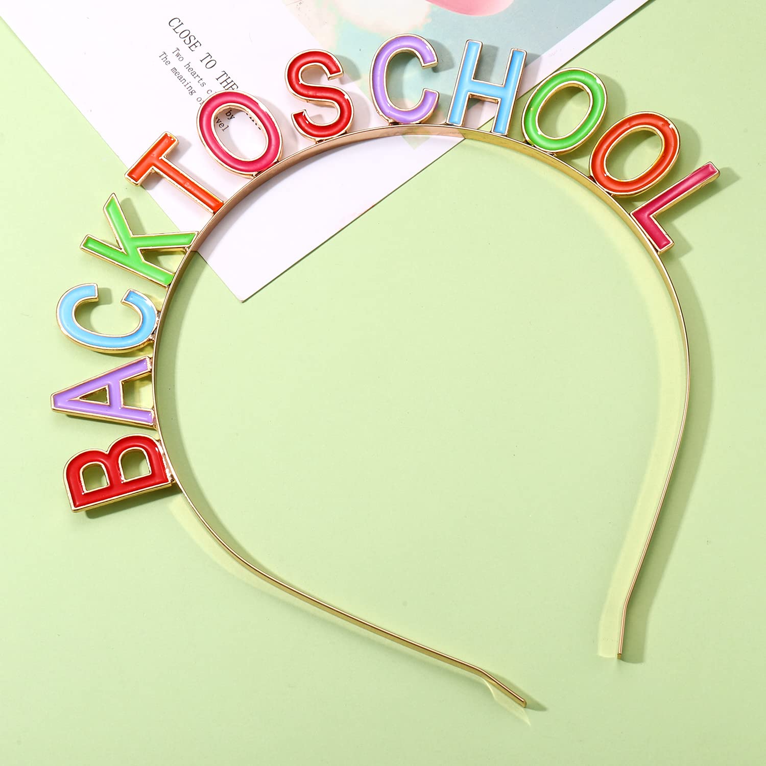 Colorful Enamel Letter Tiara Headband for Women & Girls - Teacher Appreciation Day, Back to School Party Hair Accessory | Perfect for Classrooms, School Events & Holiday Celebrations