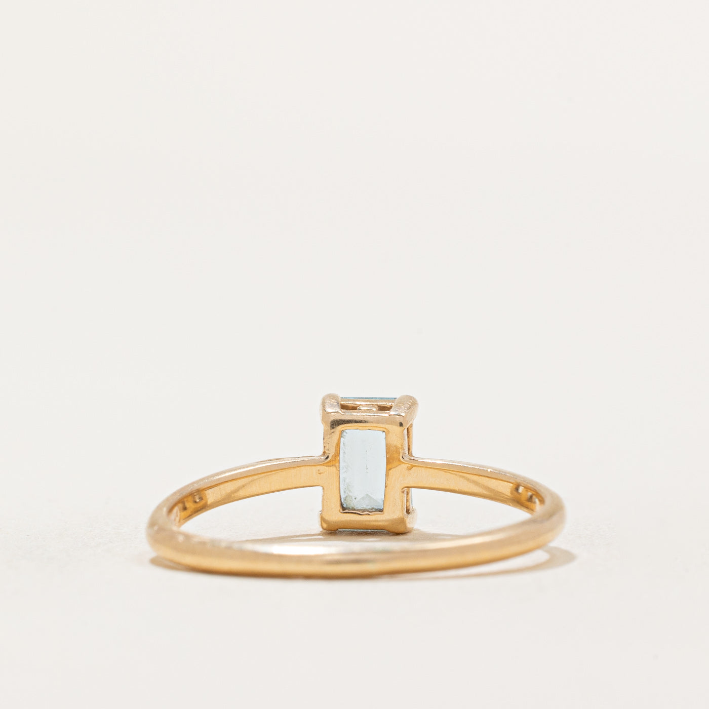 Solitaire Emerald Cut Aquamarine Ring 0.50ct Size 6.75 - Elegant March Birthstone Jewelry for Women, Perfect for Engagement, Anniversary & Special Occasions