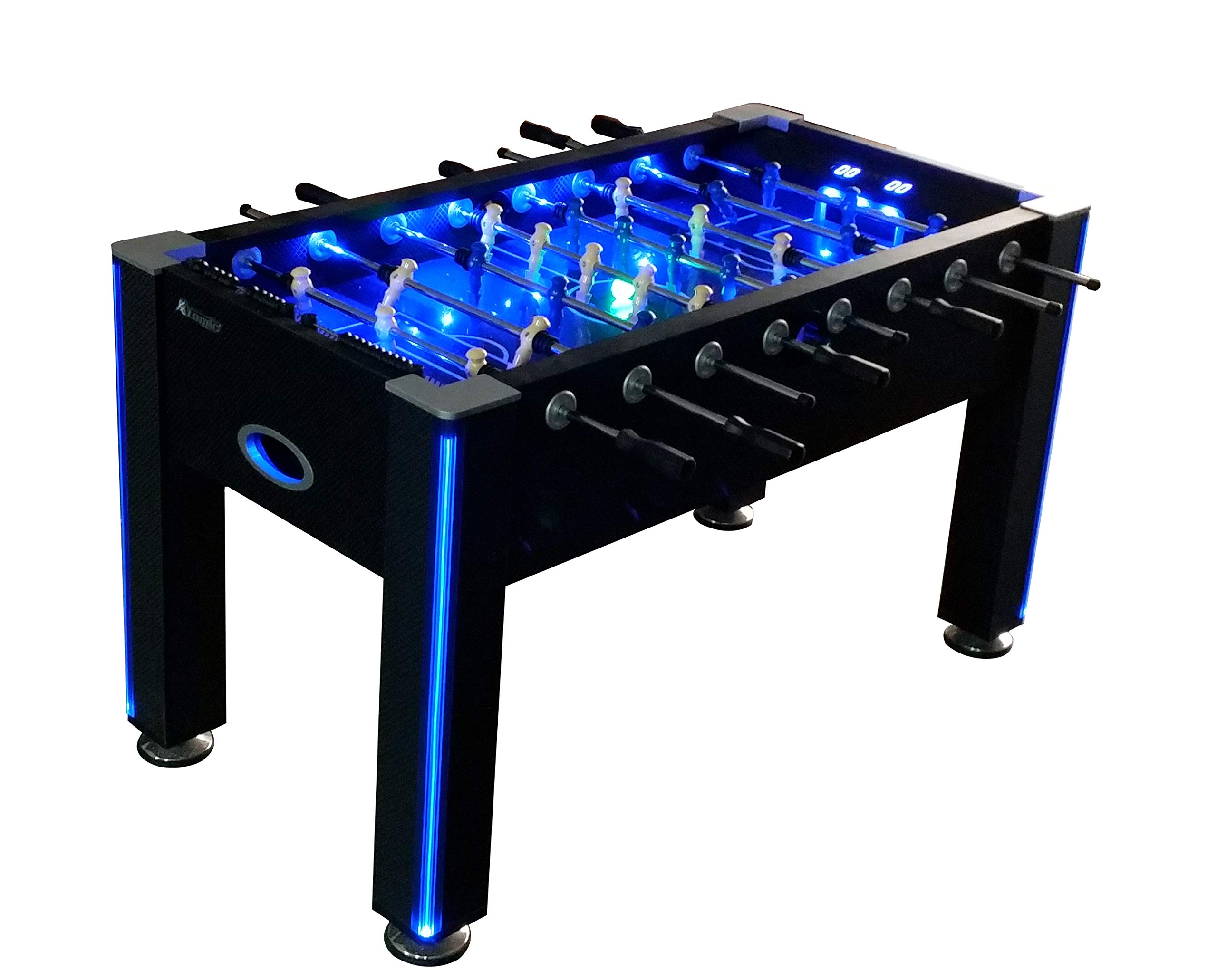 Atomic LED Light Up Foosball Table - Glow in The Dark Game for Adults & Kids - Perfect for Game Rooms, Basements, and Party Entertainment