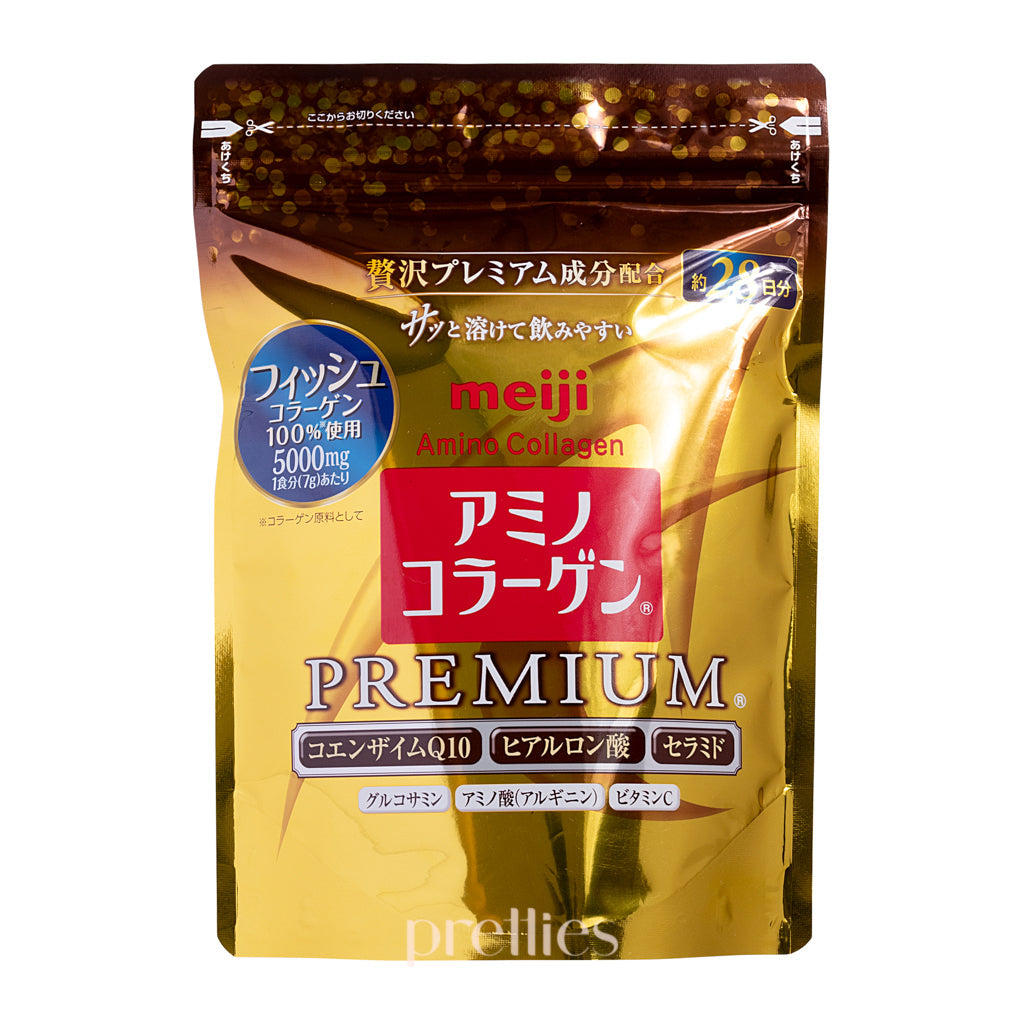 Meiji Amino Collagen Premium Powder 196g - Skin Hydration & Anti-Aging Supplement for Women & Men - Perfect for Daily Beauty Routine & Post-Workout Recovery