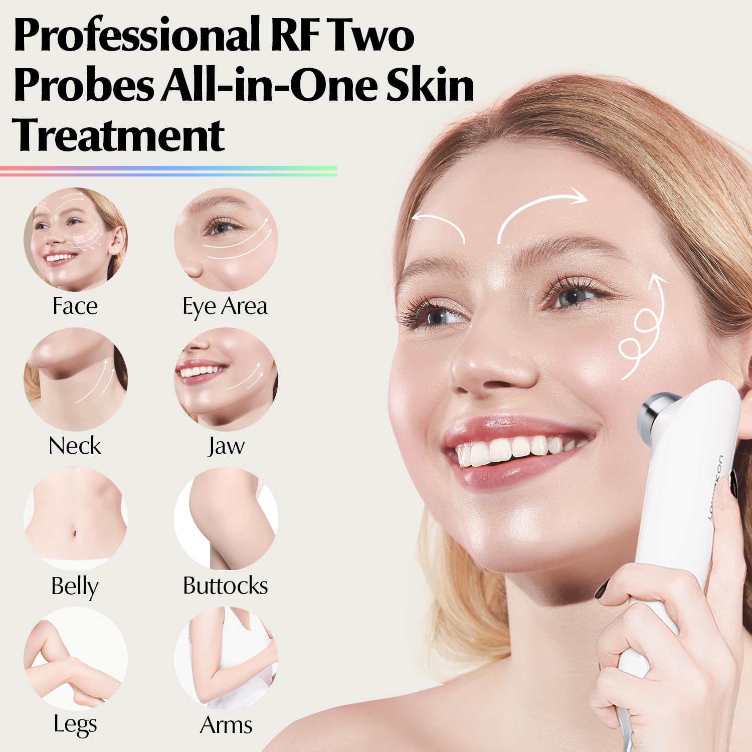 TUMAKOU RF Skin Tightening Machine - Professional Bipolar Radio Frequency Device for Face & Body Wrinkle Reduction - Anti-Aging Treatment for Home & Salon Use - Effective Skin Rejuvenation Therapy
