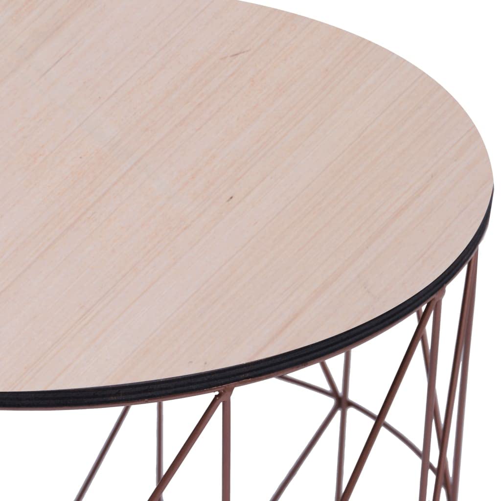 CHARMMA Modern Round Coffee Table with Copper Finish - 18.5 Inch Diameter Living Room Center Table for Small Spaces, Perfect for Apartments and Cozy Homes