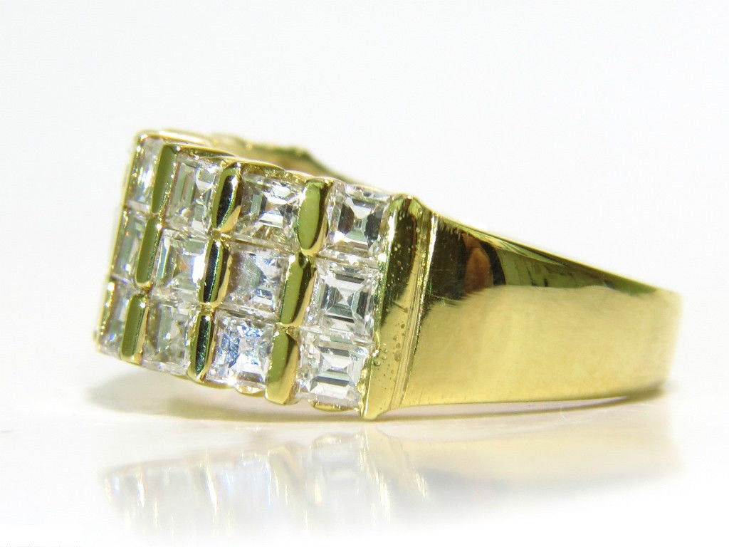 2.50CT Ascher Cut Square Diamond Band Ring in 14K Gold - G/H Color VS Clarity for Women's Wedding & Anniversary Jewelry Gift