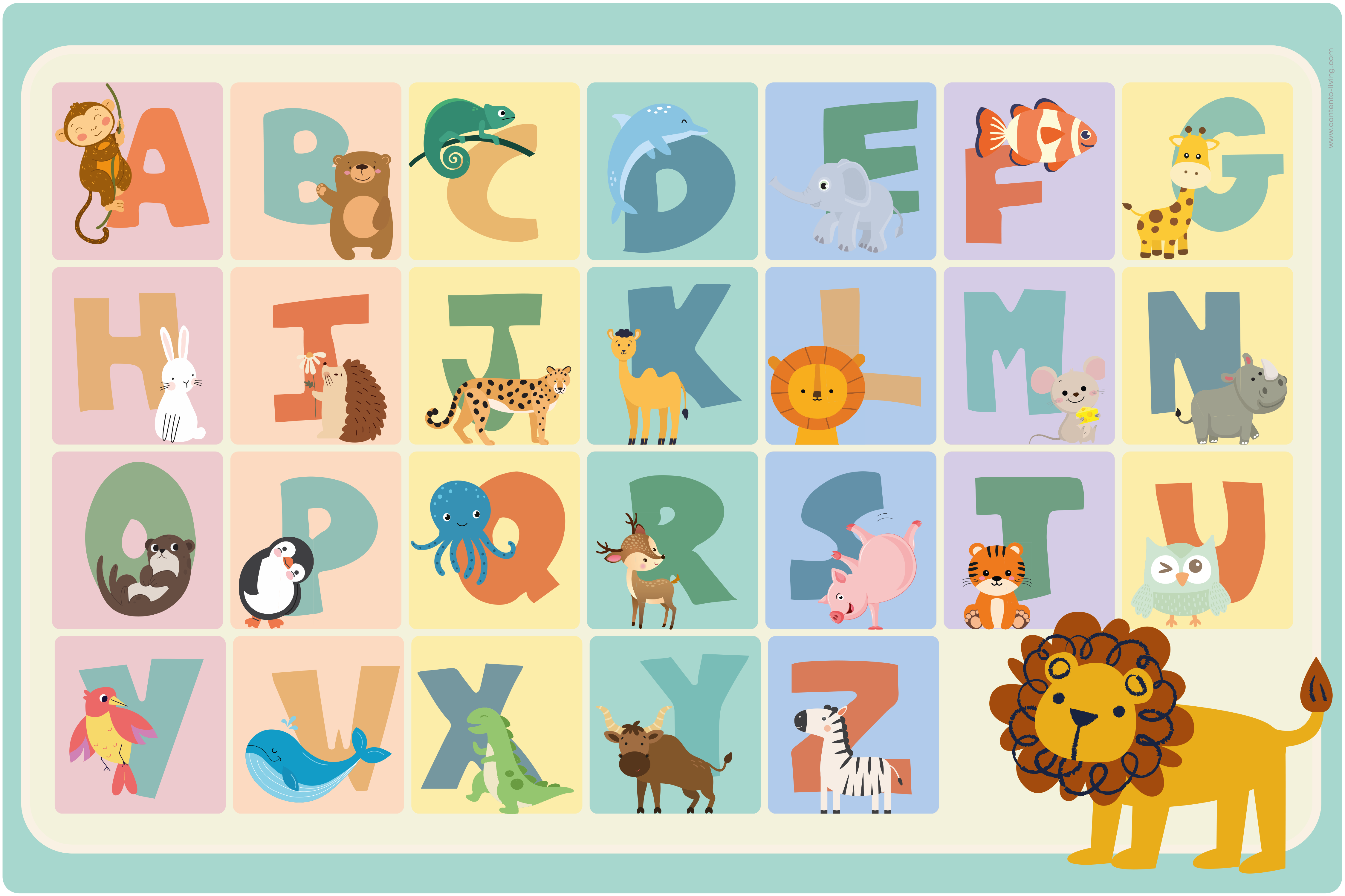 Non-Slip Kids Desk Mat 60cm x 40cm - Alphabet Learning Playmat for Children | Study & Play Surface for Home, School & Kindergarten